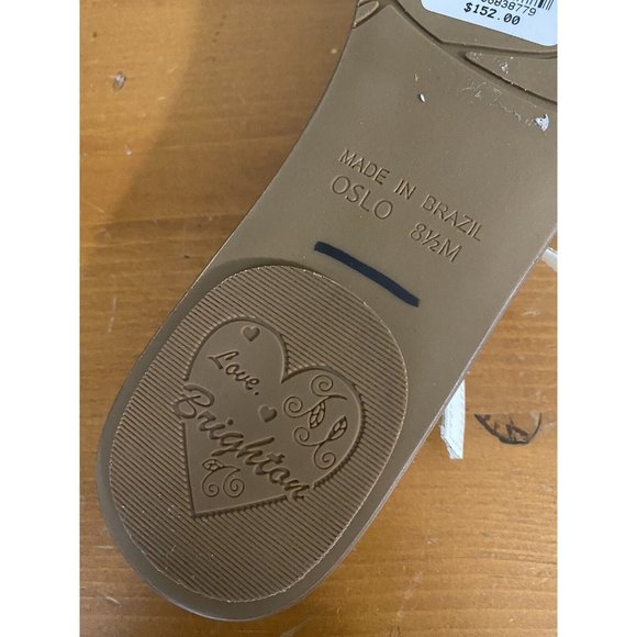 Brighton Size 8.5M OSLO White Silver Leather Strappy Thong Sandals Brazil NWT - Picture 8 of 9